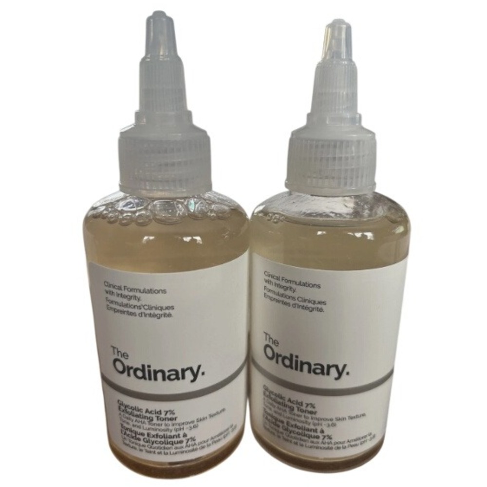 2 NEW w/ Box The Ordinary Glycolic Acid 7% Exfoliating Toner 100ml 3.4oz AHA NWT